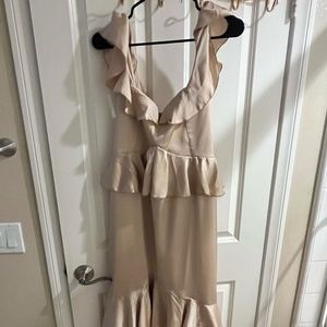 Reese Ruffle Dress ~ Champagne Luxe Satin - Show Me Your Mum